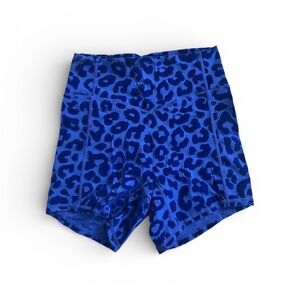 Blue Leopard Print Shorts
